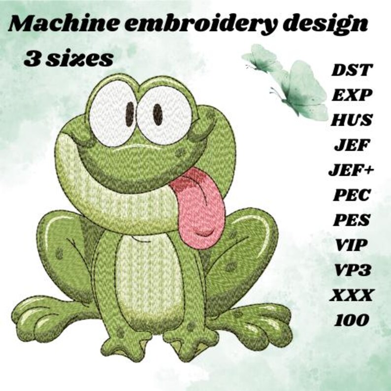 Sewing Machine Frog Green Frog Machine Embroidery Design. Nursery Decor & Baby and Kids ...