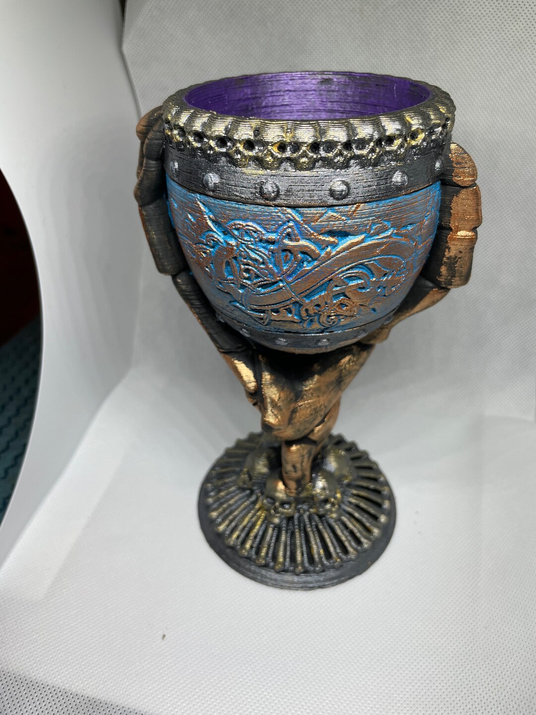 Hand Painted, Skeleton Hand Chalice With Metal Insert Etsy