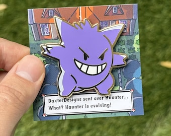 Gengar-inspired hard enamel pin