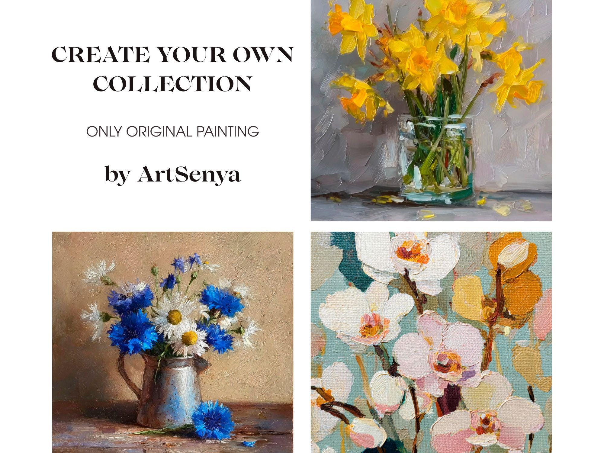 Yellow Daffodils Large Canvas Painting Oil Art Spring Flowers Artwork ...