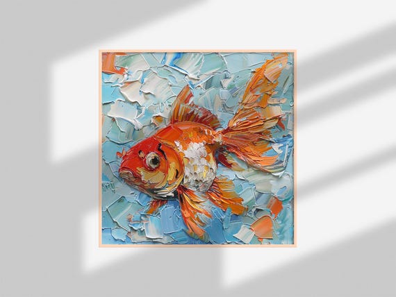 金魚　イラスト　絵画 金魚 イラスト 絵画 金魚 メタリック 水彩原画 イラスト ギフト