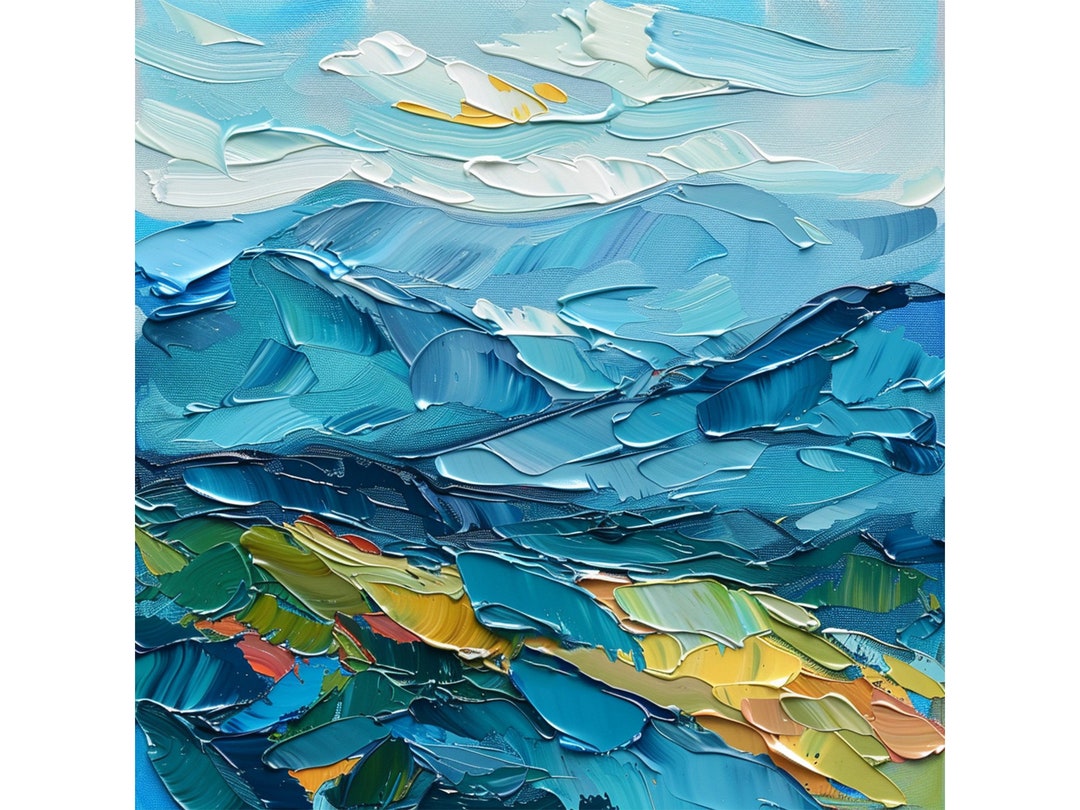 Paint Ridges Blue Ridge Mountains Oil Painting Carolina Landscape Impasto Original ...