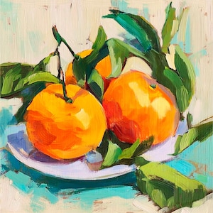 Orange Fruit Painting On Canvas Kitchen Wall Art Decor Fruit Artwork Citrus Art Gift by ArtSenya