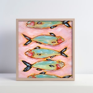 Sardine Fish Painting Animals Original Art Marine Artwork Kitchen Wall Art image 7