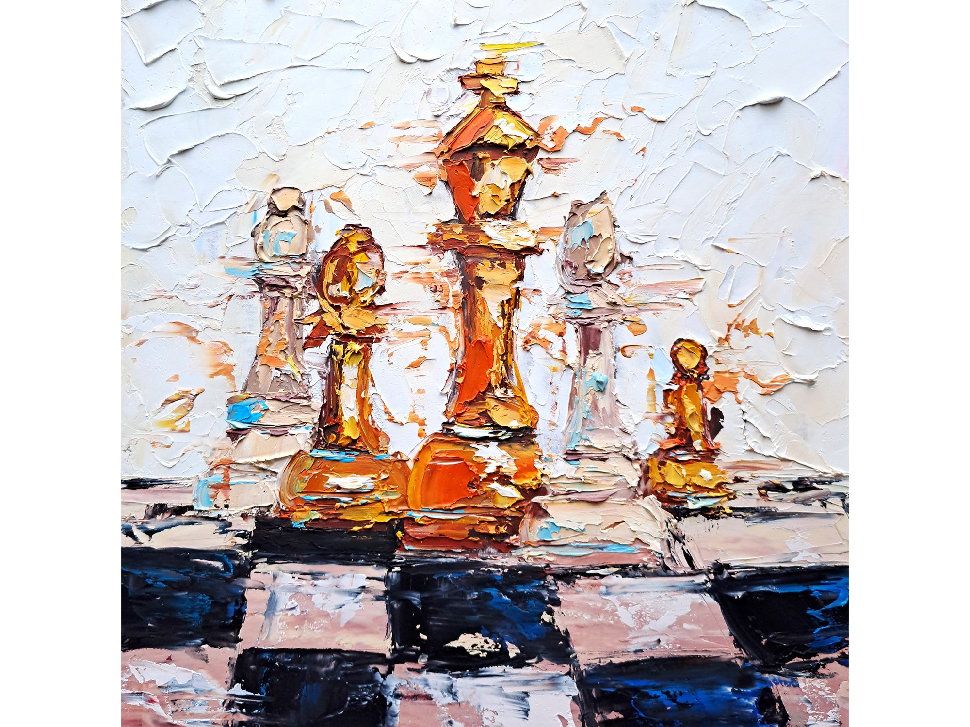 古い油絵 45×38㎝ 抽象画 油彩画 絵画 芸術 美術 アート レトロ 古道具