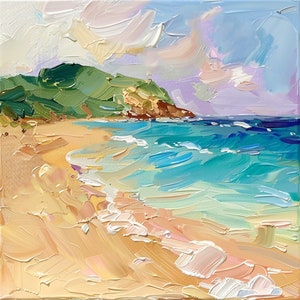 Dipinto ad olio della Cornovaglia, costa della Cornovaglia, originale, belle arti, paesaggio marino inglese, opere d&#39;arte, decorazioni murali della Cornovaglia, regali da viaggio di ArtSenya