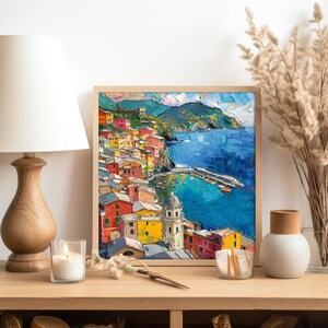 Vernazza Painting on Canvas Italian Cityscape Original Canvas Art ...