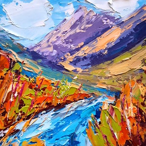 Grand Tetons Ölgemälde Wyoming Mountains Landschaft Original Kunst Abstrakte Landschaften Impasto Kunstwerk Reisegeschenk 10 "von 10" von ArtSenya."
