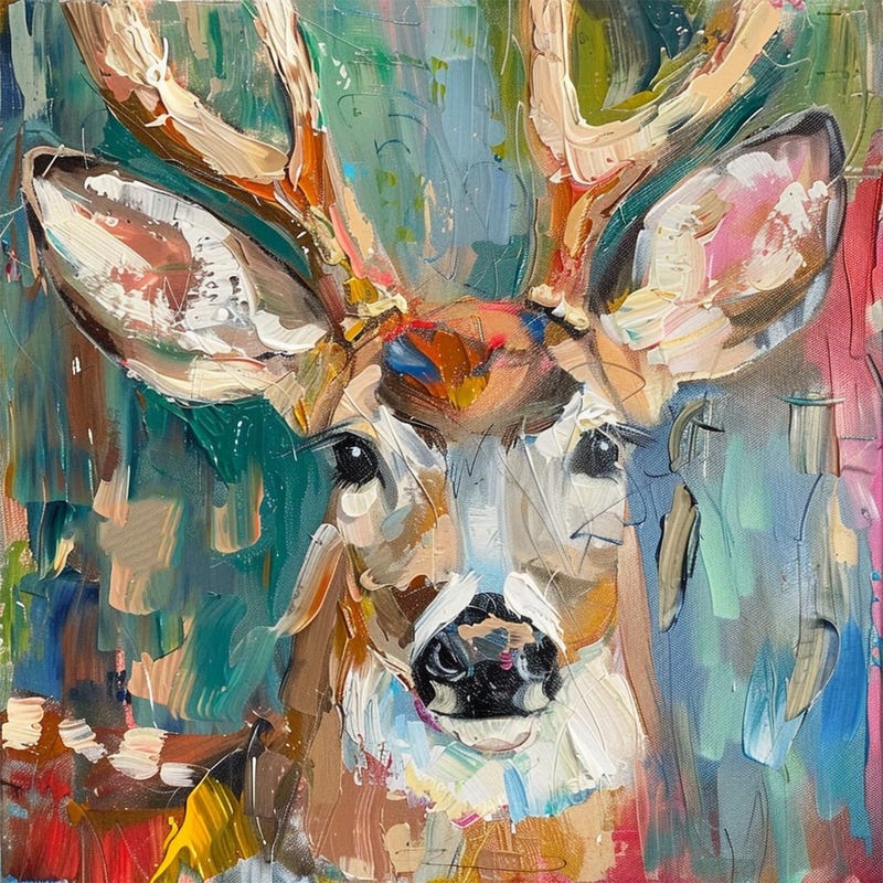 Deer Painting - Etsy