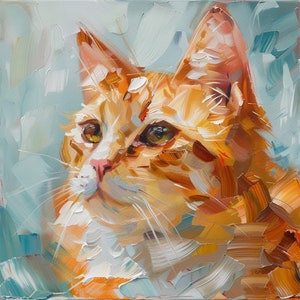 Cat Painting Pets Portrait Original Art Cat Portrait Oil Art Gifts for Pets Gifts for Her Wall Art Decor by ArtSenya