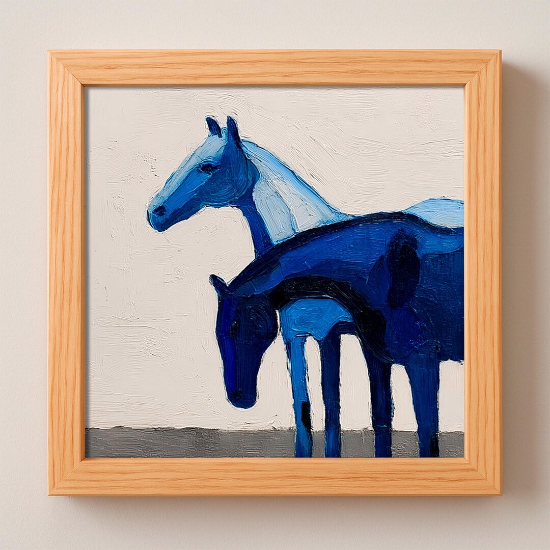 青い馬』油絵
