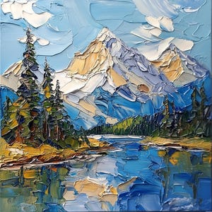 Montagne Rocciose Impasto Pittura a olio Montagne del Colorado Paesaggio Viaggi Regali di ArtSenya