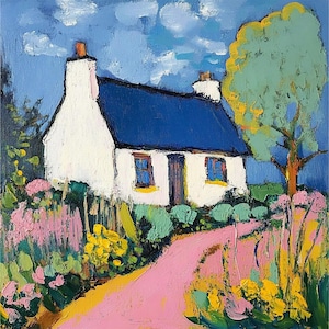 &quot;Irisches Haus &quot;&quot; Haus &quot;&quot; Irisch Haus Gemälde Auf Leinwand Original Leinwand Fine Art Irland Rustikale Große Wand Kunst Dekor Geschenke von ArtSenya.&quot;