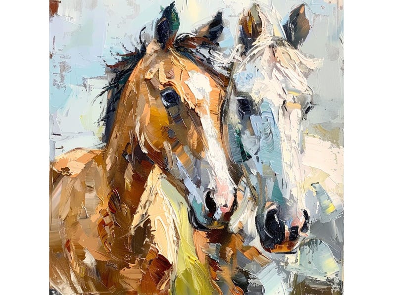 Horse Canvas Large Painting Animals Brushstroke Oil Canvas Artwork