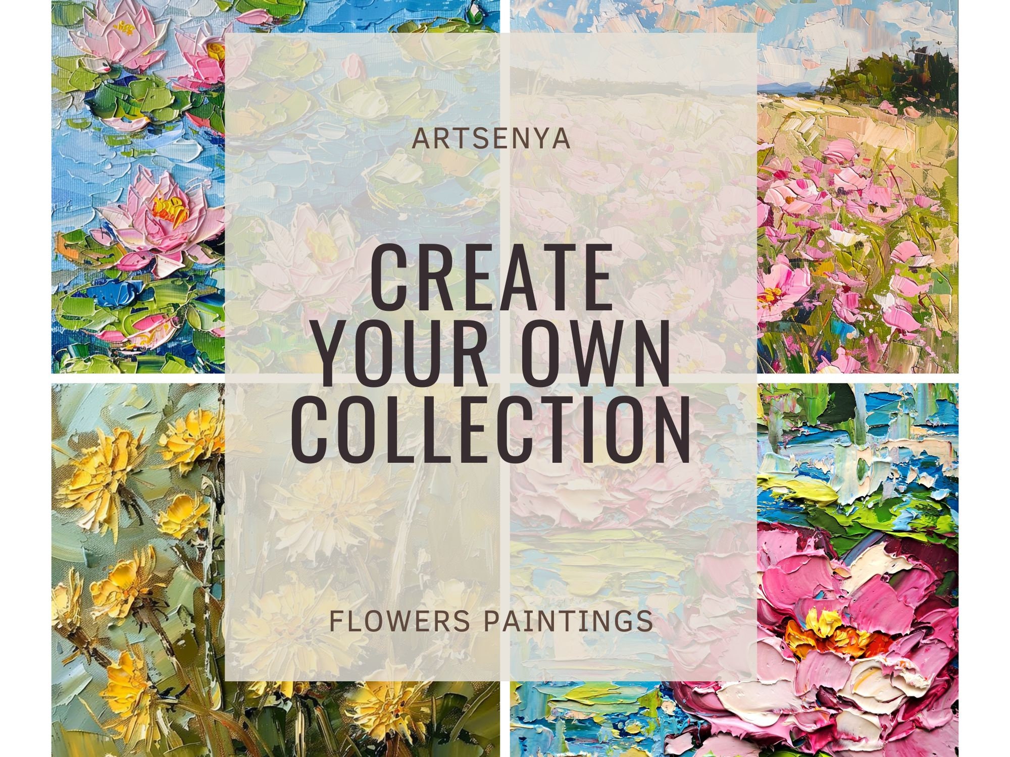 Water Lilies Oil Painting on Canvas Flowers Impasto Original Art Floral ...