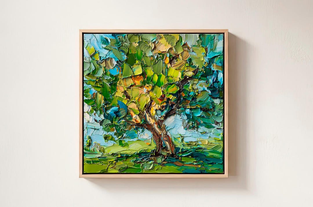 Oak Arkwork Oak Tree Canvas Painting Artwork Tree Art Impasto Texture Landscape ...