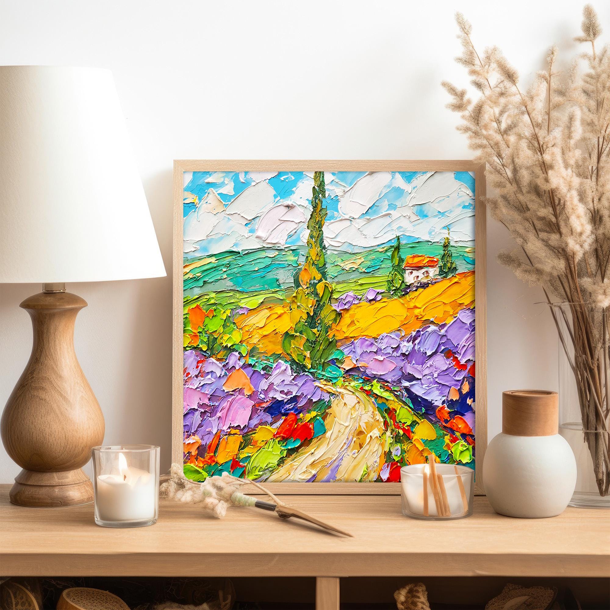 Provence Painting Lavender Fields Impasto Original Art Provence ...