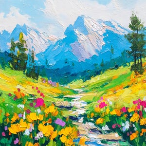 Rocky Mountains Landscape Original Painting On Canvas Colorado Mountains Impasto Wall Art Decor Travel Gifts by ArtSenya