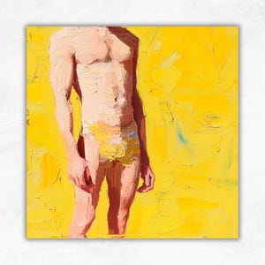 Male Bodies Wall Art Decor Gay Oil Painting Gay Body Original Painting Gift for Him by ArtSenya