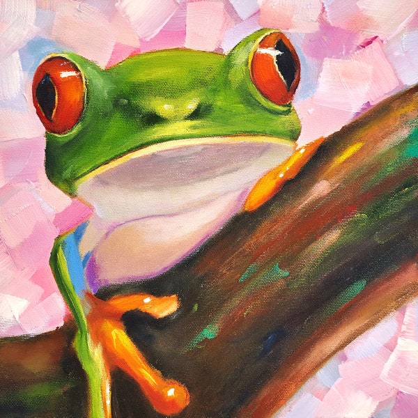 Frog Painting Etsy