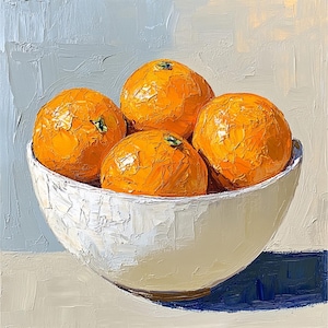 Orange Fruit Painting On Canvas Still Life Original Canvas Fine Art Citrus Artwork Kitchen Wall Art Decor Gift by ArtSenya
