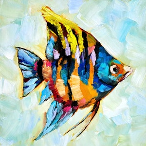 Scleropages Formosus - 高品質の手描きのオリジナル油絵