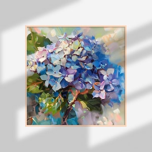 Hydrangea Original Oil Painting Floral Wall Decor Flowers Impasto ...