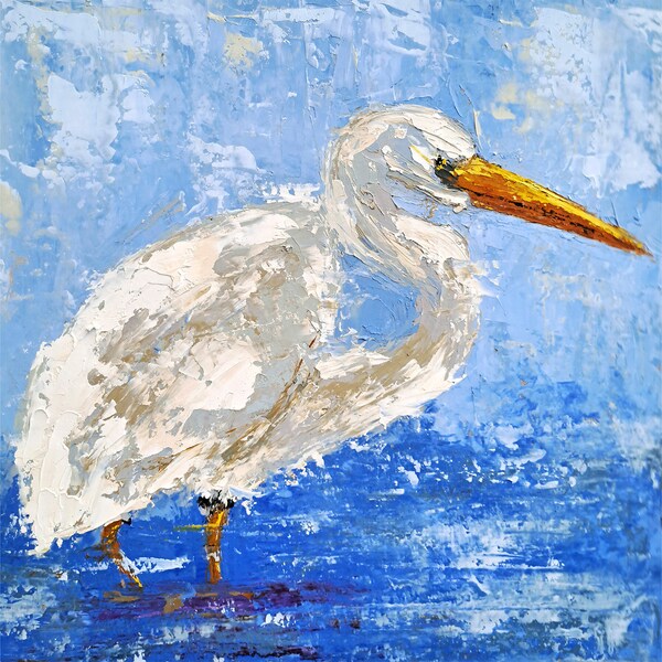 Heron Painting Etsy