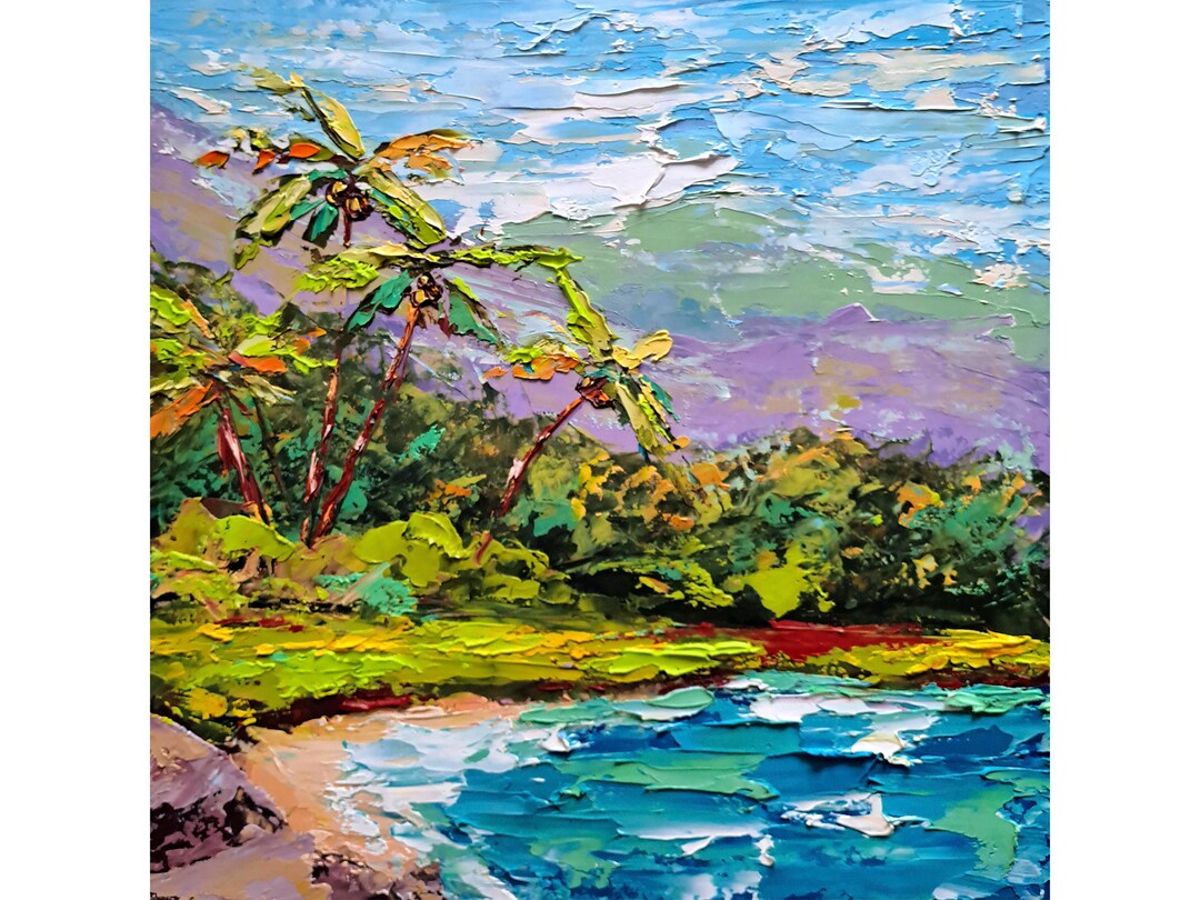 Hawaiian Fine Art Painting Palm Trees Original Art Pacific - Etsy