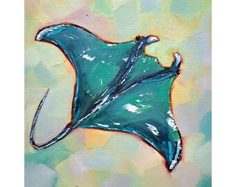 油彩画「魚の海中公園」油絵 風景画 絵画 絵 海 浅瀬原画 F12