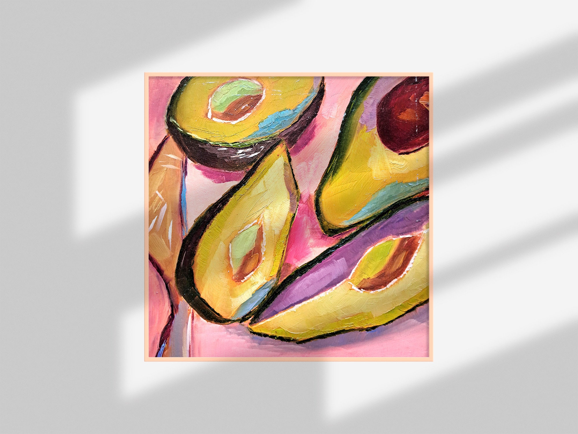 アボカド油絵 食べ物 オリジナルアート イングリッシュブレック