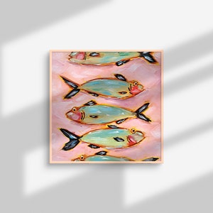 Sardine Fish Painting Animals Original Art Marine Artwork Kitchen Wall Art image 6