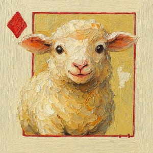 Schaf Malerei Tier Spielkarte Original Kunst Rustikale Wand Kunst Dekor Geschenk von ArtSenya