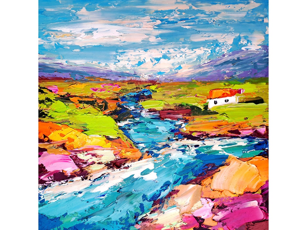 Ireland Painting Irish Landscape Original Art Mountain Impasto - Etsy