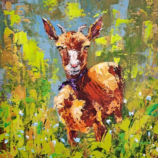 Goat Paining Goat Painting - Etsy