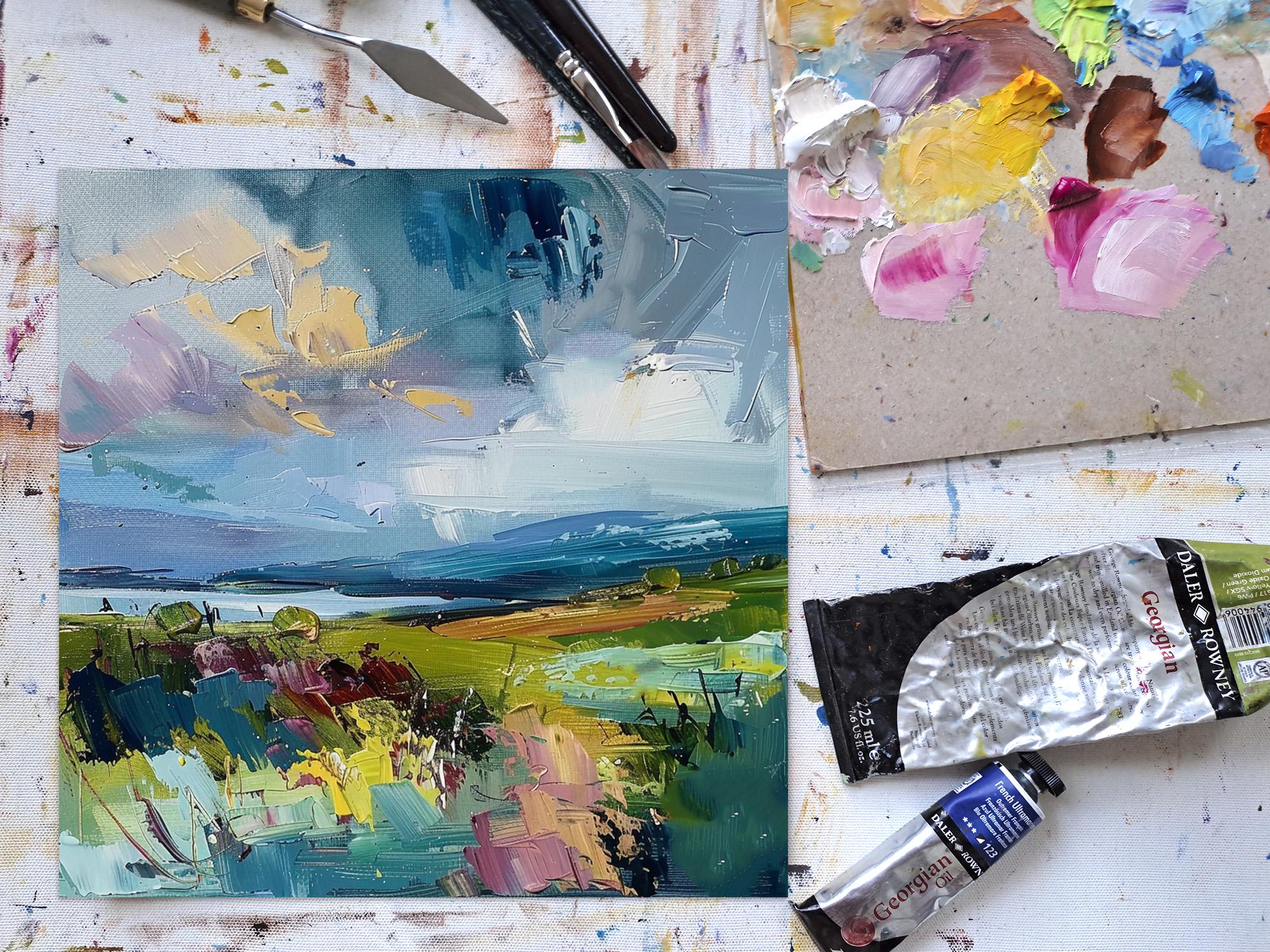 油絵 風景画 ✡️ サルスベリ② P10【8月】 油絵 風景画 ✡️ サルスベリ② P10【8月】 油絵 風景画