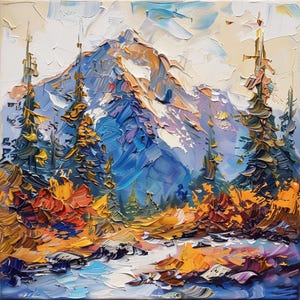 Rocky Mountains Oil Original Painting Mountains Colorado Landscape Original Impasto Art Travel Wall Art Decor Gifts by ArtSenya