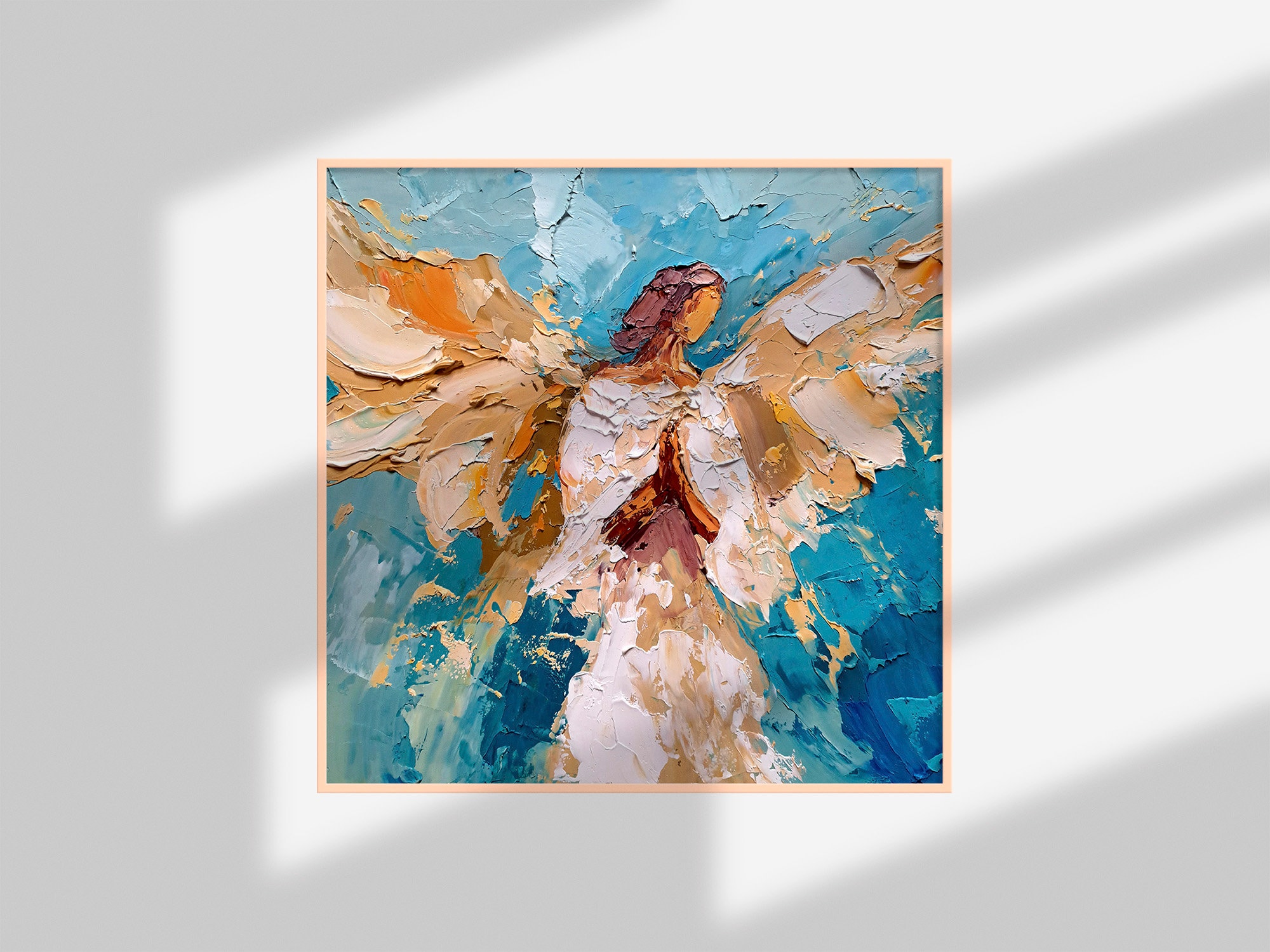 Angel Painting: Abstract Impasto Oil Artwork, 10x10 - Etsy