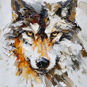 オフィス装飾絵画インスピレーションを与えるオオカミ文化絵画