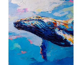 サメの大きな油絵 海洋壁アート ホホジロザメ キャンバス 海洋生物