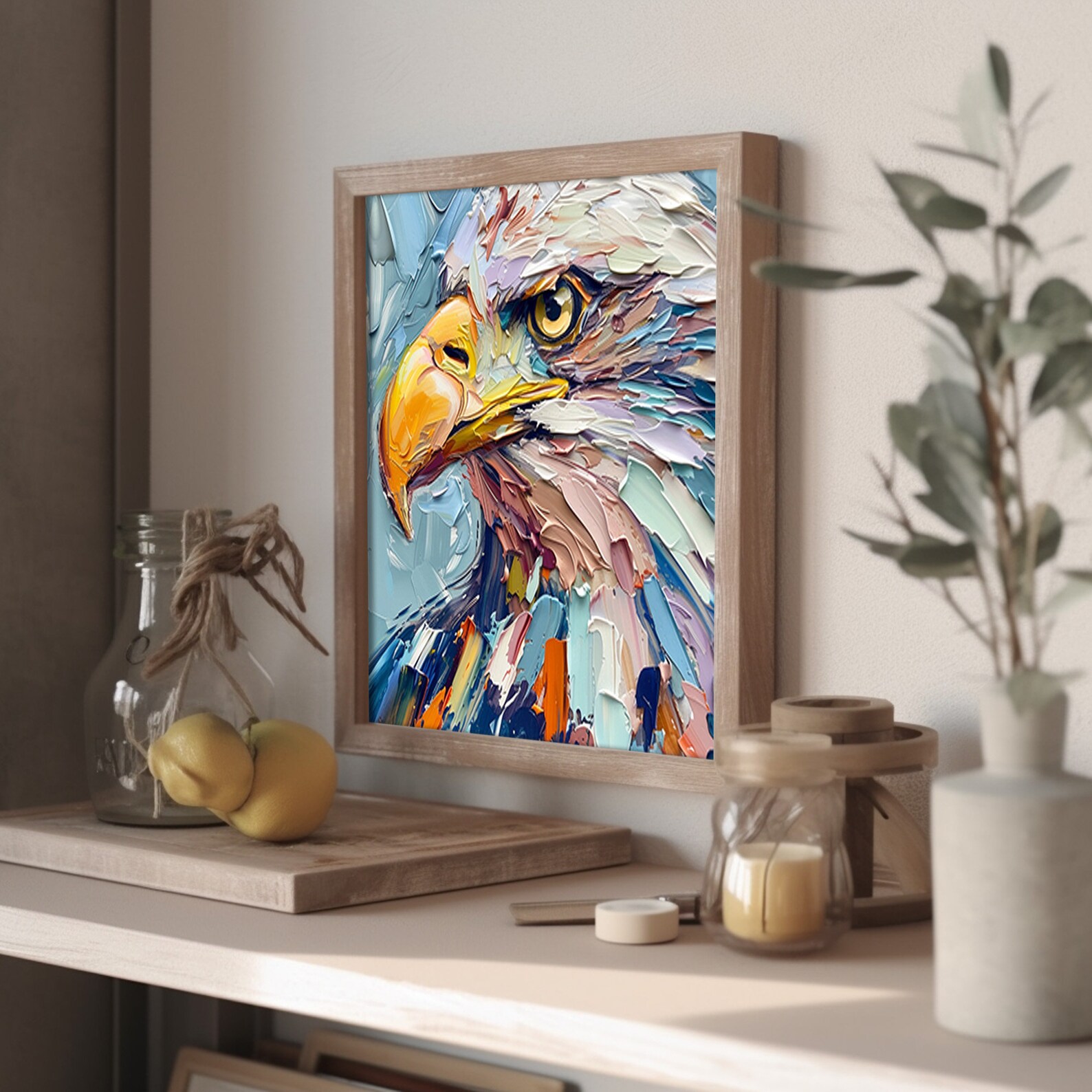 Bald Eagle Painting Bird Portrait Original Art Animals Impasto Artwork ...