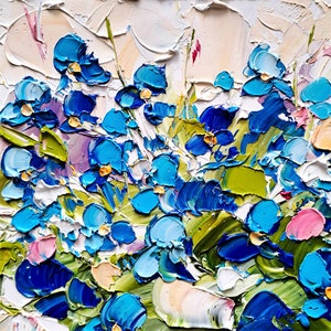 Forget-Me-Nots Oil Painting Floral Original Art Flowers Impasto Wall Art Spring Gifts For Her by ArtSenya