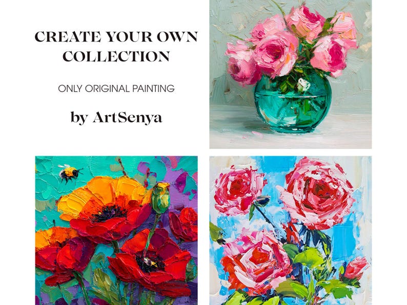 Impasto Oil Painting: Pink Roses in Vase, Floral Still Life - Etsy