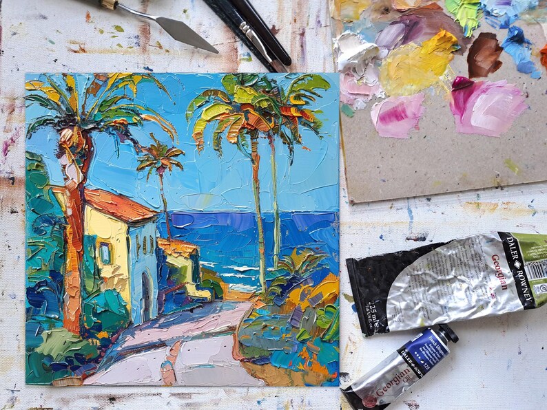 San Diego Painting on Canvas California Beach Canvas Original Art La