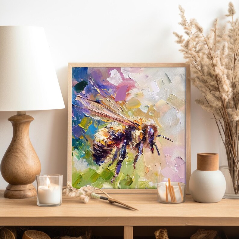 Honeybee Large Canvas Oil Painting Bee Canvas Original Fine Art Animal