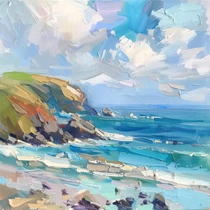 Pfeiffer Beach Oil Painting On Canvas Big Sur Seascape Original Art California Landscapes Art Decor by ArtSenya