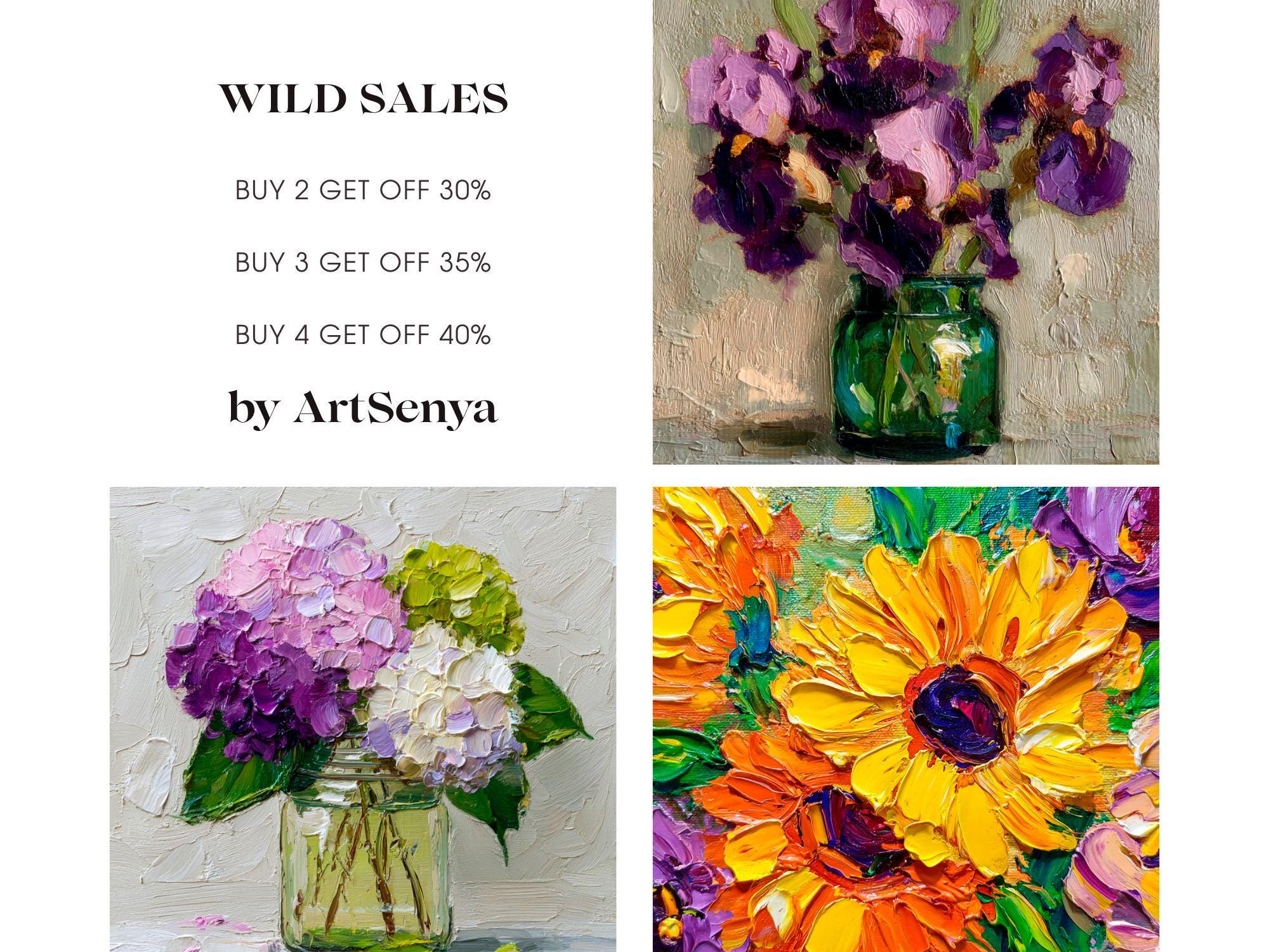 Impasto Purple Iris Oil Painting: Textured Floral Still Life Art - Etsy