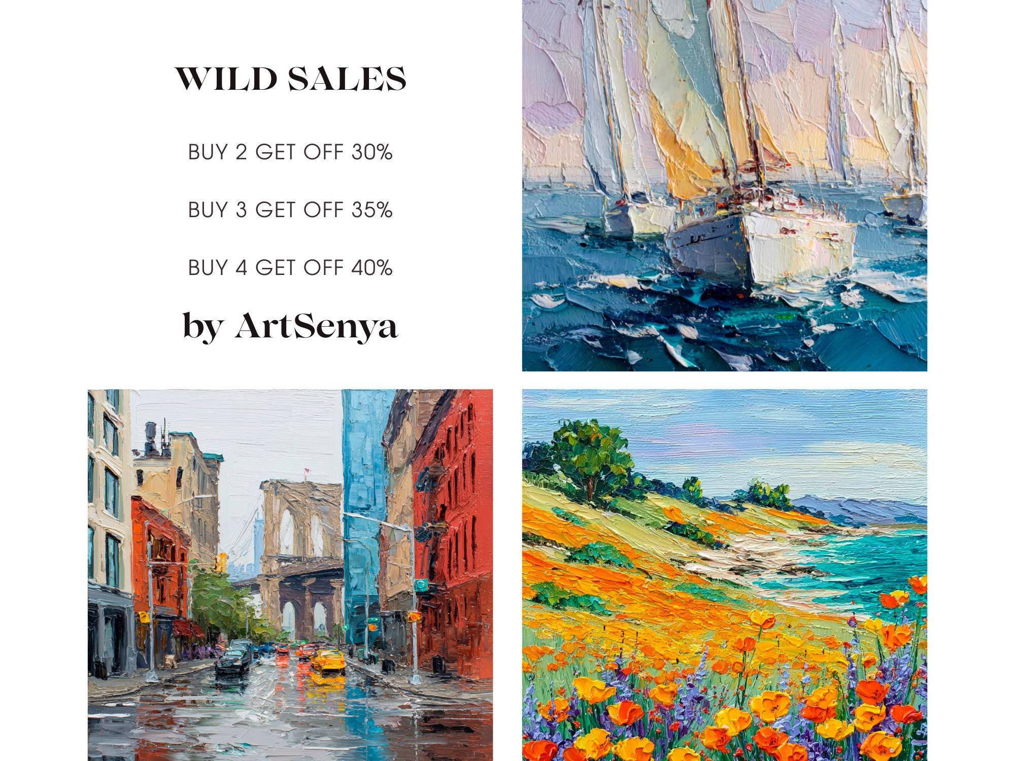 インパストヨット絵画：帆船レガッタ、海景油絵 - Etsy 日本