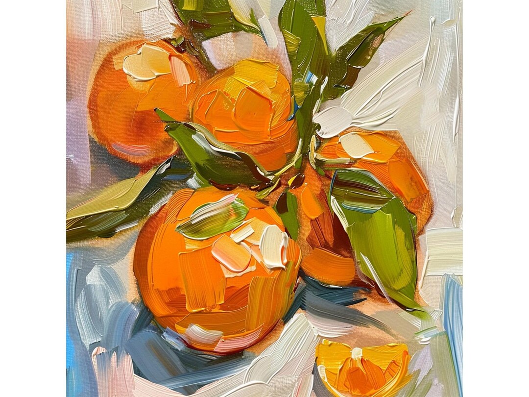 Orange Fruit Oil Painting on Canvas Citrus Original Canvas Fine Art ...