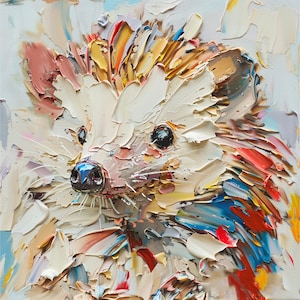 Hedgehog Original Oil Painting Animal Art Hedgehog Impasto Portrait Cub Animals Wall Art Gifts for Her by ArtSenya